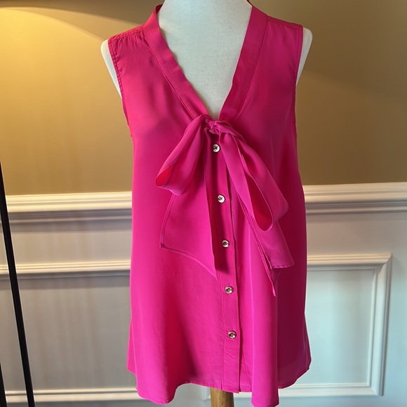 Lilly Pulitzer Tops - Lilly Pulitzer Silk Raleigh Bow Tie Blouse